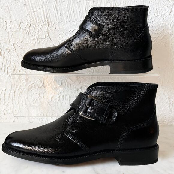 Vintage Florsheim Imperial Custom Made Black Leather Monk Strap Jodhpur Boots 9 main image 6